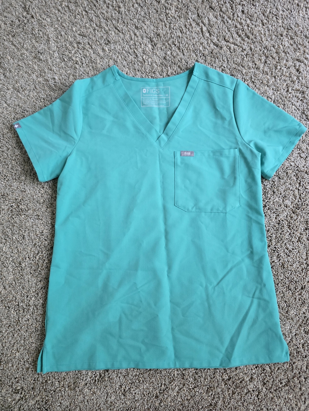 Figs Scrubs | Catarina Scrub Top | XS | Surgical Green